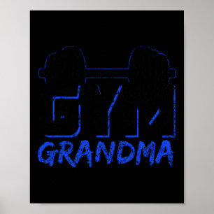 Oma im Fitnessstudio Gewichtheben Training Fitness Poster