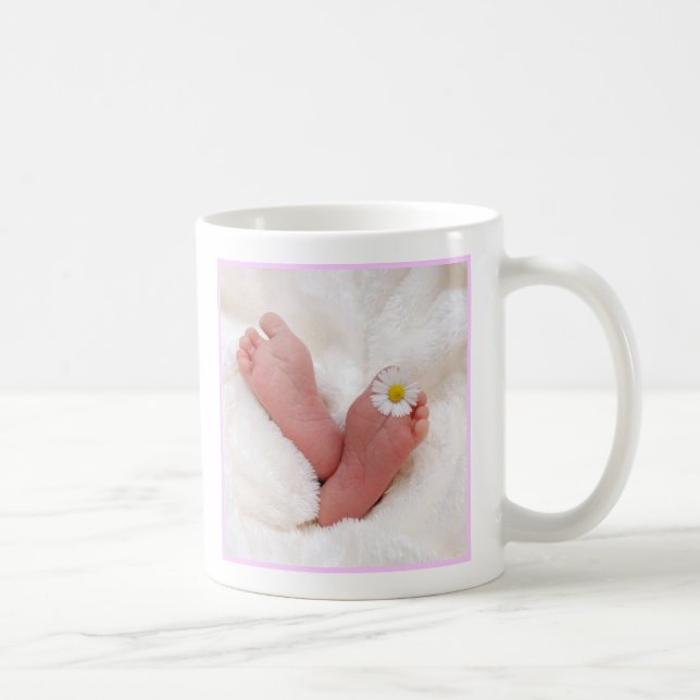 Oma in Gewartet Foto Rosa Ankündigung Kaffeetasse (Rechts)