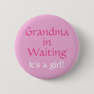 Oma in wart (für ein Mädchen) Button