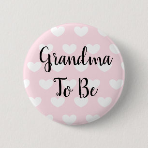 Oma ist die Pink Hearts Baby Dusche Button