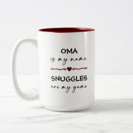 Oma ist mein Name Schnurrbart sind mein Game Foto  Zweifarbige Tasse