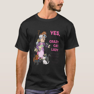Oma Ja ich bin die verrückte Katzenoma Großeltern T-Shirt