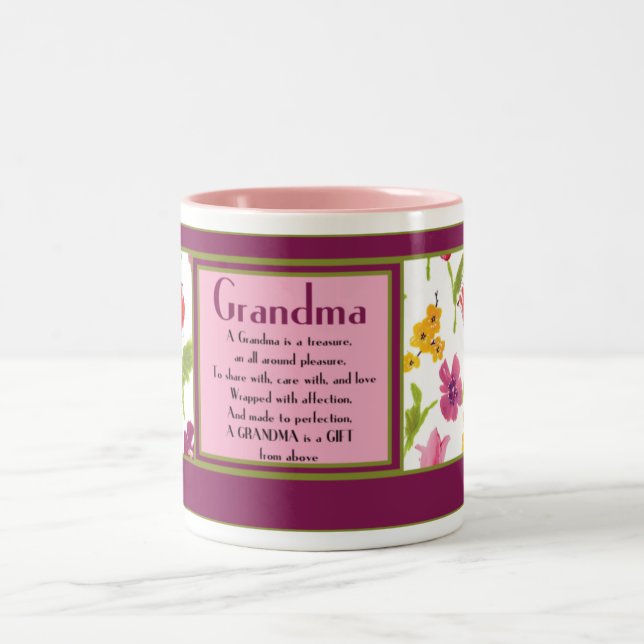Oma-Kaffee oder Tee-Tasse Zweifarbige Tasse (Mittel)