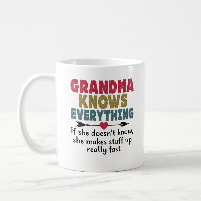 Oma kennt alles Funny Gabe Kaffeetasse (Links)