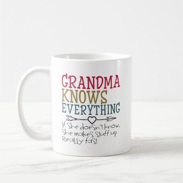 Oma kennt alles von Großkindern Kaffeetasse (Links)