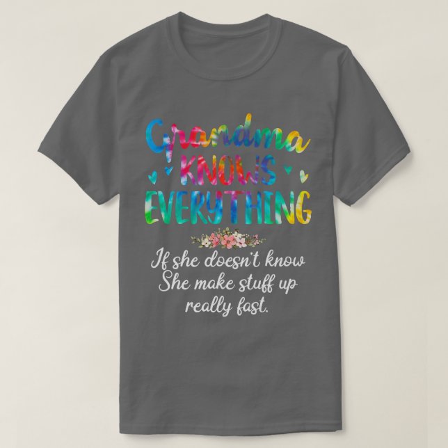 Oma kennt alles, was die Gefärbte Krawatte für Fra T-Shirt (Design vorne)