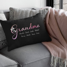 Oma-Kissen mit Namen der Enkelkinder (Bunt)