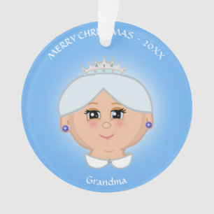 Oma Königin, Mama, Tante, Lehrerin auf Hellblau Ornament
