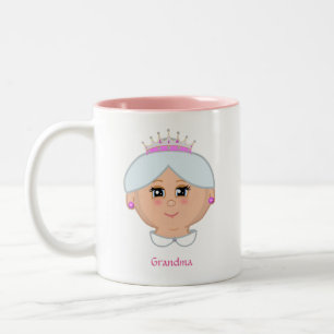 Oma Königin mit bearbeitbarem Text & Herz Zweifarbige Tasse