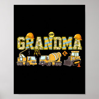 Oma Konstruktion Bagger Kinder Jungen Lustig Poster