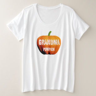 Oma-Kürbis-Halloween-Design Große Größe T-Shirt