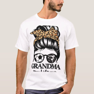 Oma Leben Unordentliche Frisur Lustig Fußball Turn T-Shirt