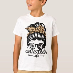 Oma Leben Unordentlicher Dutt Haare Lustig Hockey T-Shirt