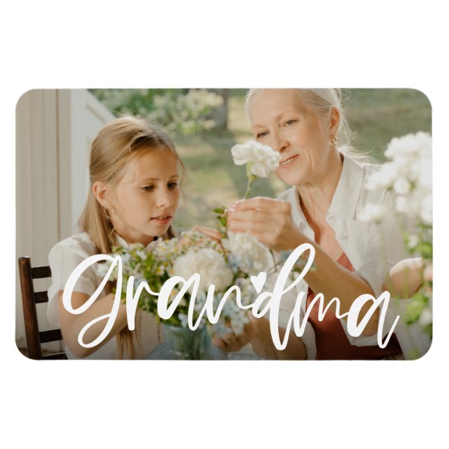 Oma Liebe Script Personalisiert Foto Geschenk Magnet (Horizontal)