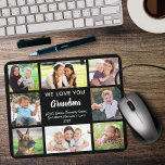 Oma Liebe Sie Fotocollage Schwarz Mousepad<br><div class="desc">Geben Sie der besten Oma ein individuelles Multi-Foto-Mauspad, das sie das ganze Jahr über genießen wird. Sie können mit acht Fotos Enkel, Kinder, andere Familienmitglieder, Haustiere, etc. personalisieren, den Ausdruck "Wir Liebe Sie Oma" an "I Liebe You" anpassen und angeben, ob sie "Granny", "Nana", "Mommom" usw. genannt wird, und die...</div>