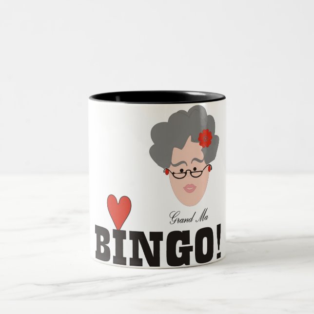 Oma Lieben BINGO Zweifarbige Tasse (Mittel)