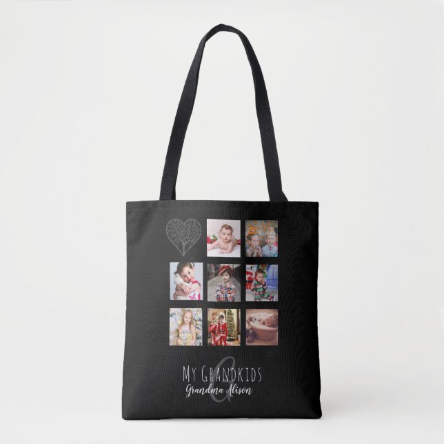 Oma Lieben ihr Familienbaum Foto Collage Geschenk Tasche (Vorderseite)