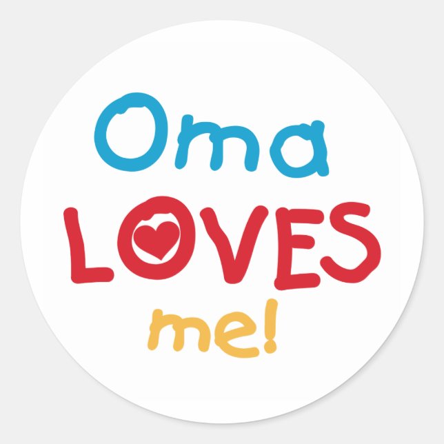 Oma Lieben Me T - Shirt und Geschenke Runder Aufkleber (Vorderseite)