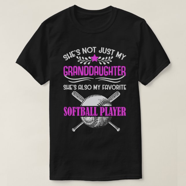 Oma Lieben Softball spielen Großtochter T-Shirt (Design vorne)