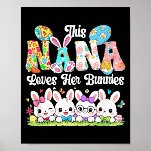Oma liebt Osterhasen Gruppe Hasen Fliege Poster