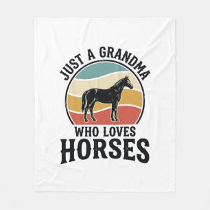 Oma liebt Pferde Vintage-Stich-Shirt-Design Fleecedecke