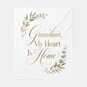 Oma, mein Herz ist zu Hause Fleecedecke