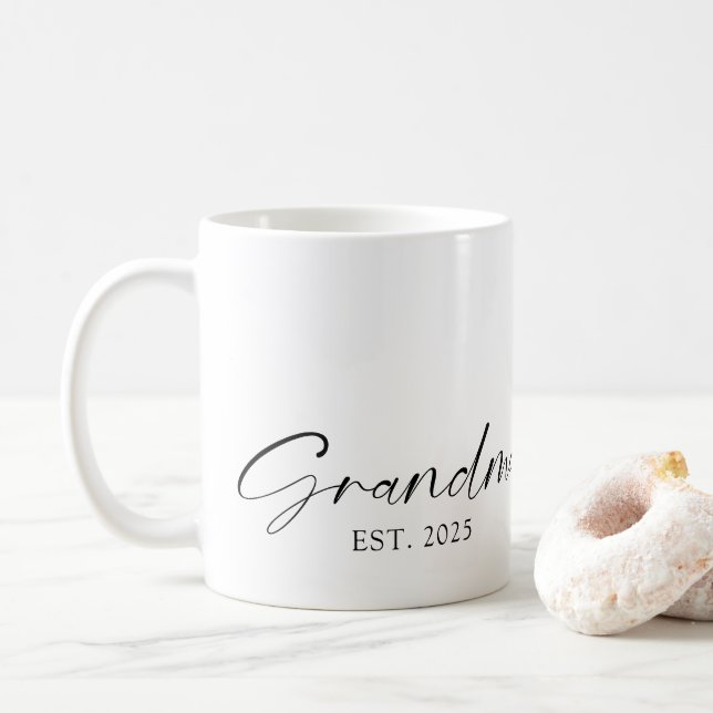 Oma Minimalistisch Simple Script Personalisiert Kaffeetasse (Mit Donut)