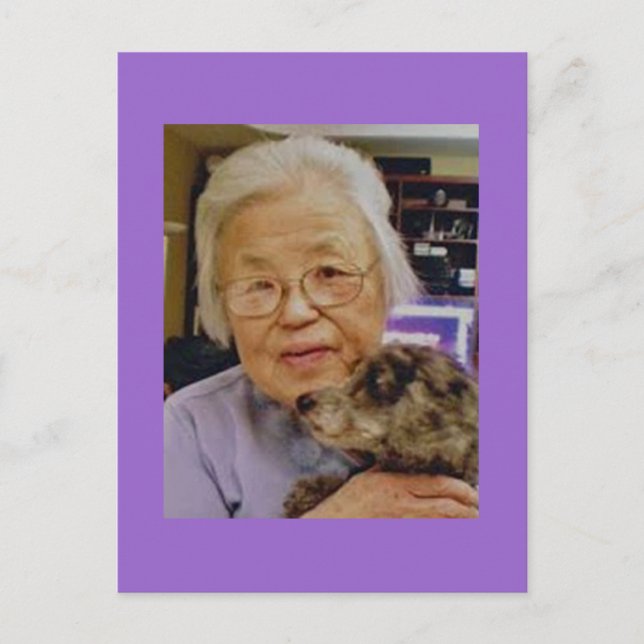 Oma mit Dog Postkarte (Vorderseite)