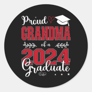 Oma mit einer Cl von 2024 Graduat zum Abschluss Runder Aufkleber