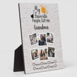 Oma mit Namen und Fotos der Enkel Fotoplatte