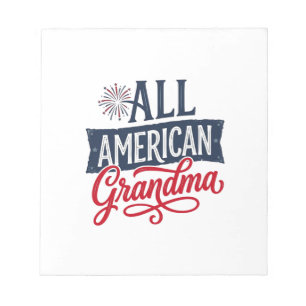 Oma mit patriotischem Feuerwerk-Design_1 Notizblock