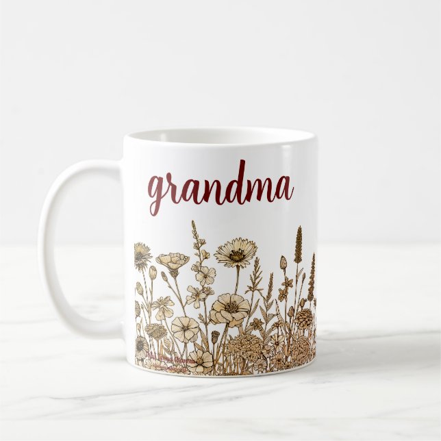 Oma Modern Floral Design Tasse (Links)