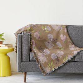 Oma moderne Blumenmuster gemütlich braun Decke