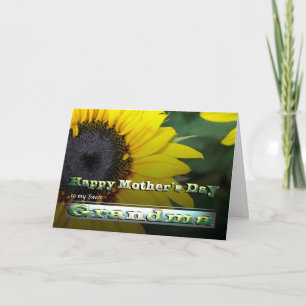 Oma Mother's Day Gelb große Sonnenblume Karte