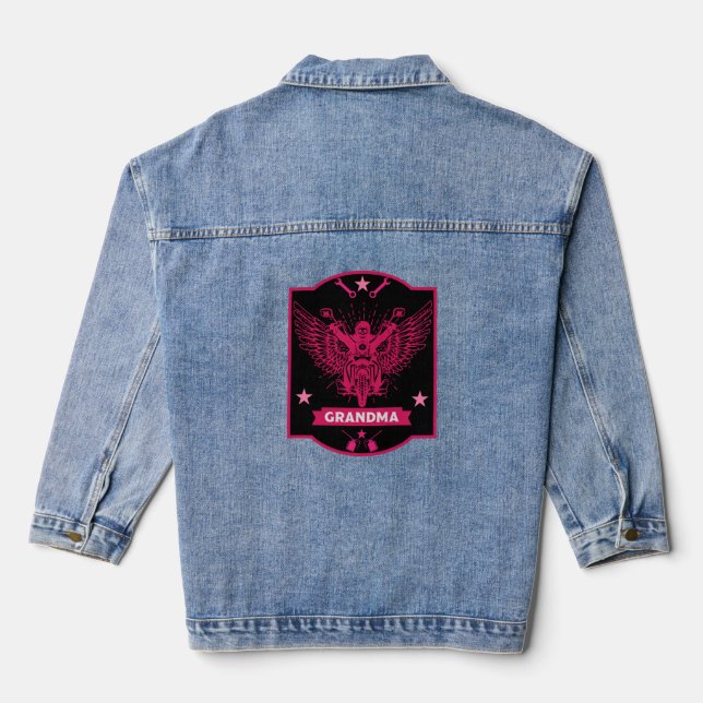 Oma Motorbike Rider Jeansjacke (Rückseite)
