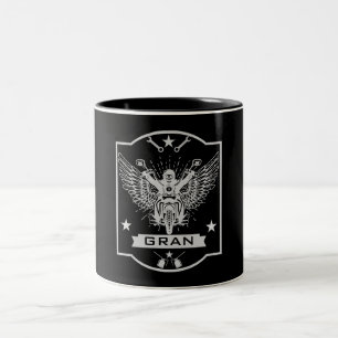 Oma Motorbike Rider Zweifarbige Tasse