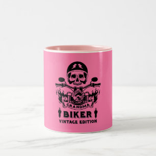 Oma Motorbike Rider Zweifarbige Tasse