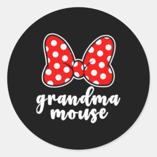 Oma Mouse Family Vacation - Funny Oma Mous Runder Aufkleber