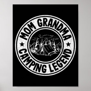 Oma Mutter Camping-Legende RV-Camper Outdoor-Fraue Poster