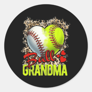 Oma Mütter Day Softball Grandma Baseball Gran Runder Aufkleber