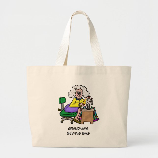 Oma-Nähtasche Jumbo Stoffbeutel (Vorne)