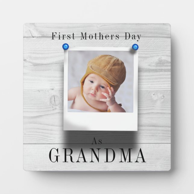 Oma Nana Erste Grandchild Fotovorlage Holz Fotoplatte (Vorderseite)
