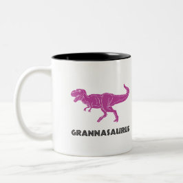 Oma Nanna, Nana-Großmutter T-rex rosa Zweifarbige Tasse
