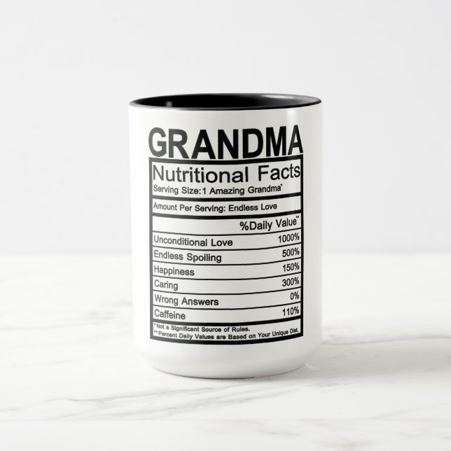 Oma Nutrition Fakten Tasse (Zentrum)