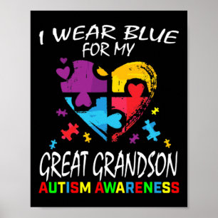 Oma Opa Blau für meinen Urenkel Autismus Poster