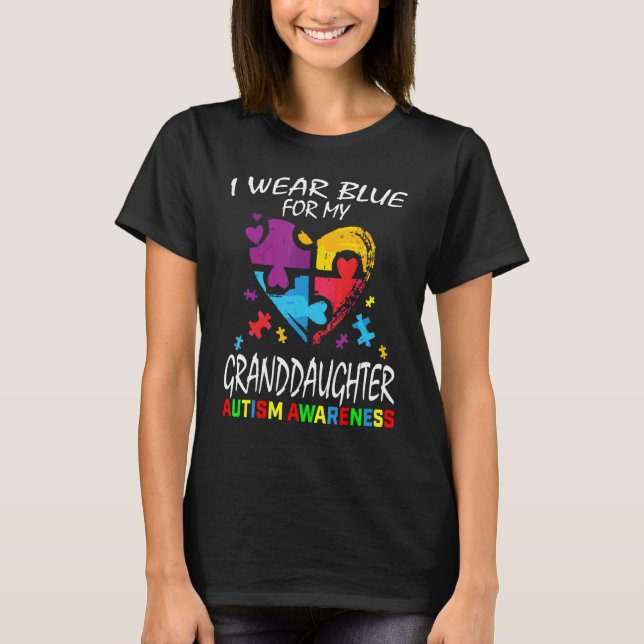 Oma Opa Blue für meine Großtochter Autismus A T-Shirt (Vorderseite)