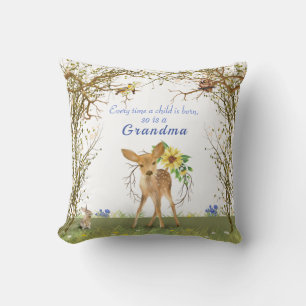Oma & Opa Fawn Owl Sonnige Blume Kissen
