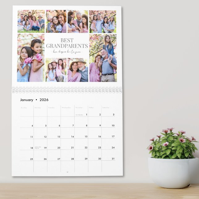 Oma Opa Fotocollage-Kalender Kalender (Grandma Grandpa Photo Collage Calendar)