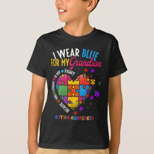 Oma Opa Ich Trage Blau Für Meinen Enkel Autismus T-Shirt