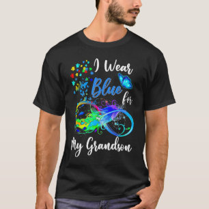 Oma Opa Ich Trage Blau Für Meinen Enkel Autismus T-Shirt